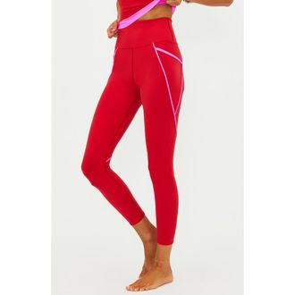 Beach Riot Von Contrast Detail Leggings in Royal Red at Nordstrom, Size X-Small
