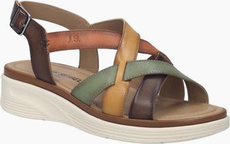 Josef Seibel Womens Sevran 07 Womens Low Wedge Sandals - Brown - Size: 6.5