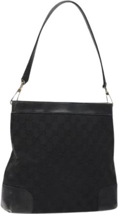 Gucci Pre-owned Shoulder Bags, female, Black, Size: ONE SIZE Pre-owned Vintage Canvas Shoulder Bag