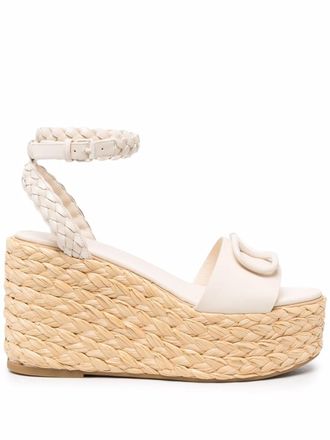 Valentino Garavani Sandali VLOGO con zeppa - Toni neutri