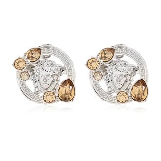 Versace Earrings, female, Gray, Size: ONE SIZE Medusa 95 Crystal Earrings