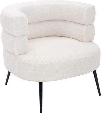 Vente-Unique Vente-unique - Poltrona in Tessuto bouclette Bianco camedo