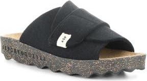 FLY London Clavi Wool Felt Slide Sandal in Black Rewooly at Nordstrom Rack, Size 10-10.5Us / 41Eu