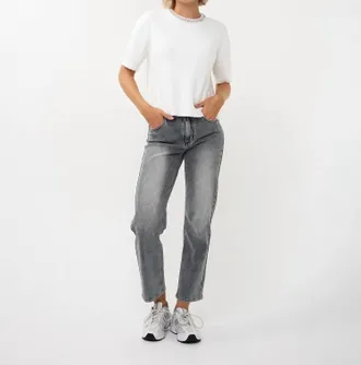 Esqualo Fredrika Fancy Neck Sweater In Off-White