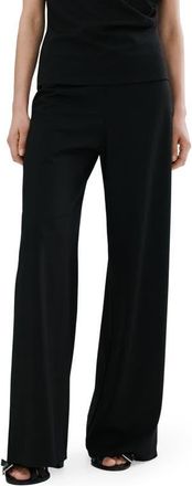 Mango Pull-On Straight Leg Pants in Black at Nordstrom, Size X-Small