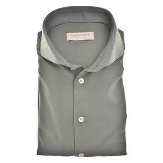 John Miller Slim Fit Hyperstretch Shirt - Heren - Casual Overhemden - Groen - XS - Leer - Overhemden