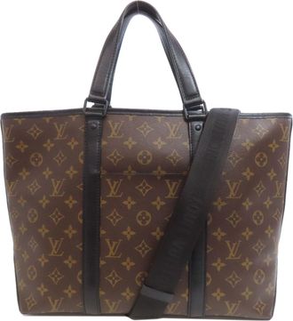 Louis Vuitton Black Brown Monogram Monogram Canvas Tote Bag (Pre-Owned)