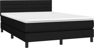 vidaXL Cama Box Spring Con Colch&oacute;n Tela Negro 140x200 Cm Vidaxl