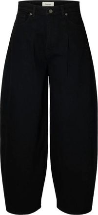 Selected Loose Nanet High Waist Jeans - Dames - Jeans - Zwart - Maat: W30 L32 Katoen