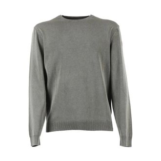 Roberto Ricci Design Round-neck Knitwear, male, Gray, Size: L Crew Neck Sweater