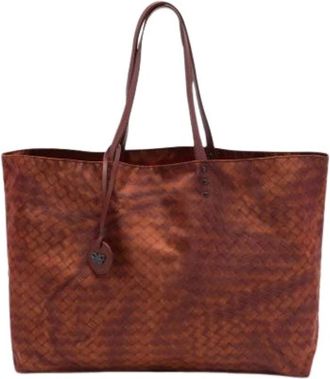Bottega Veneta Pre-owned Printed Nylon Tote Bag - Dames - Vintage Shopper - Bruin - ONE Size - Nylon - Vintage