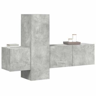 Berkfield Home Sturdy 3 Piece TV Cabinet Set Concrete Grey Engineered Wood