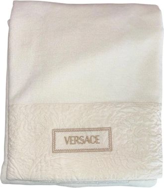 Versace Home, unisex, Wit, ONE Size, Katoen, Badhanddoek