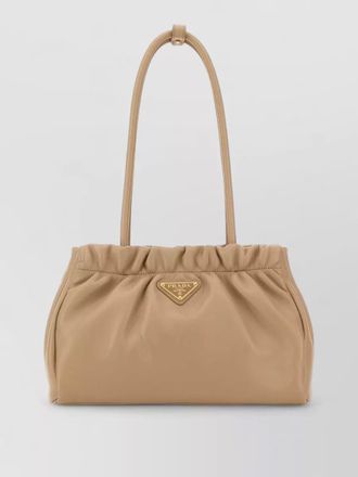 Prada nappa leather shoulder bag ruched design