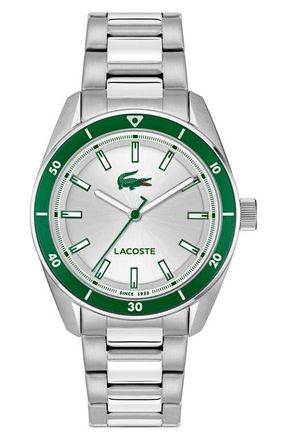 Lacoste Boston Bracelet Watch, 39mm in Silver at Nordstrom