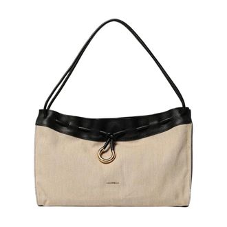 Coccinelle Stijlvolle Trekkoord Tote Tas - Dames - Schoudertassen - Beige - ONE Size - Leer - Tassen