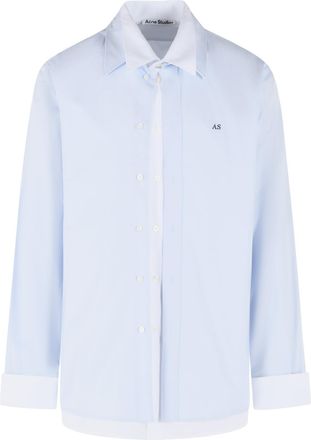 Acne Studios Light Blue Button-Up Shirt with Unique Layered Design