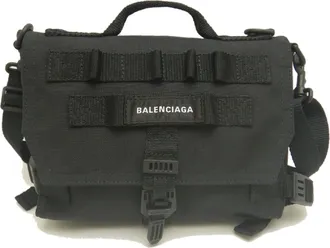Balenciaga Black Polyester Messenger Bag Shoulder Bag (Pre-Owned)