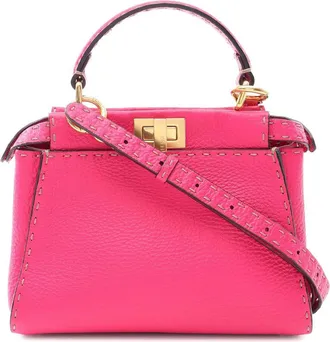 Fendi Pre-owned Fendi Mini Leather Selleria Peekaboo Iconic Satchel Ladies NVCYFIMJJVWW02GJ