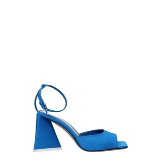 The Attico Blue Satin Stiletto Heel Womens Sandals