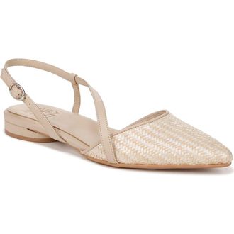 Naturalizer Hawaii Pointed Toe Slingback Flat in Opal Natural /Tan Fabric at Nordstrom Rack, Size 6.5