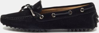 Tod's Tods Black Suede Penny Loafers