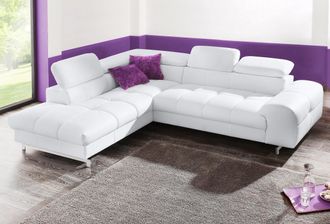 Cotta Ecksofa »Chef L-Form« mit Kopfteilverstellung, edle Metallkufen, wahlweise mit Bettfunktion