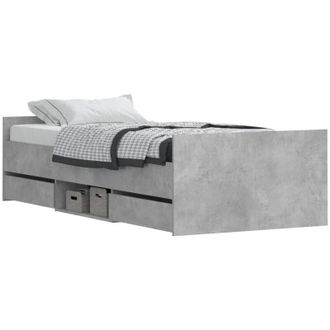 vidaXL Bed Frame without Mattress Concrete Grey 100x200 cm Vidaxl