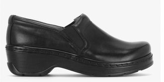 Klogs Womens Naples Leather Closed-Back Nursing Clog In Black Full Grain