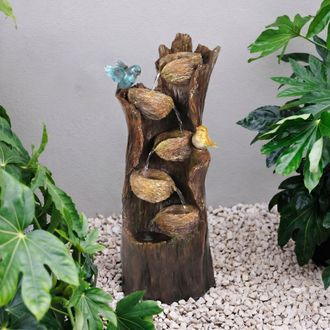 PRIMROSE Birds Nest Family Tree Tiered Cascade Outdoor Garden Water Feature in Natural