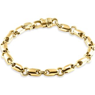 Pompeii3 Mens Rounded Seed 14k Gold (42gram) or Platinum (68gram) 7mm Link Bracelet 8.5
