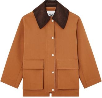 Ganni Corduroy-collar Pocket Jacket