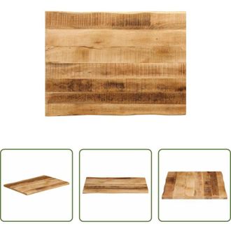 vidaXL Piano in legno - Piano Tavolo Bordi Vivi 80x60x2,5cm Legno Massello Mango Grezzo