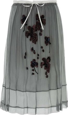 Prada Grey Chiffon Skirt