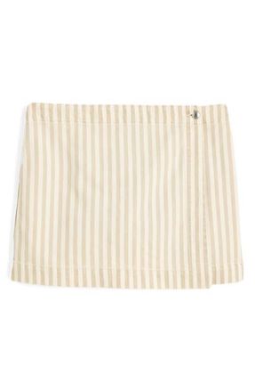 Madewell Denim Wrap Mini Skort in Khaki Sand Stripe at Nordstrom, Size 24