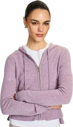 Naadam Signature Cashmere Cropped Zip Up Hoodie in Lavender at Nordstrom, Size Xx-Small