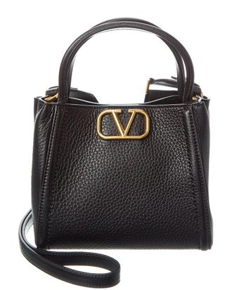 Valentino Vlogo Small Leather Tote