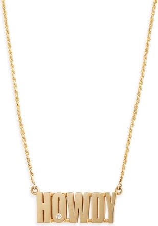 Established Diamond Pendant Necklace in Yellow Gold/Howdy at Nordstrom