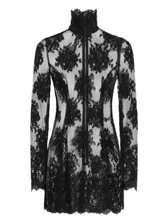 Dolce & Gabbana lace high-neck mini dress - Black