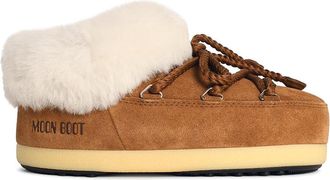 Moon Boot Evx Cognac Suede Slippers