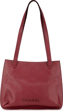 Chanel Pre-owned Womens Leather Tote Bag - Dark Red - One Size
