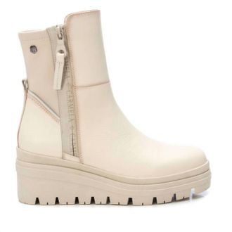 Xti Womens Leather Booties In White