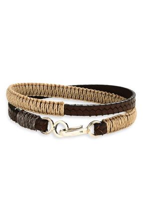 Caputo & Co. Double Wrap Leather Bracelet in Chocolate at Nordstrom
