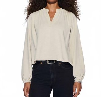 Nation Ltd Maya V-Neck Top In Parchment