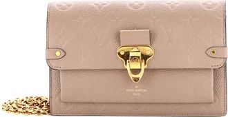 Louis Vuitton Beige Monogram Empreinte Leather Vavin Chain Wallet Nm (Authentic Pre-Loved)