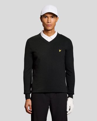 Lyle & Scott Katoenen Blend V-Hals Trui