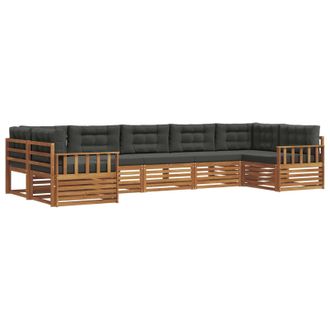 vidaXL Conjunto De Sof&aacute;s De Exterior 7 Uds. Natural Y Antracita Vidaxl