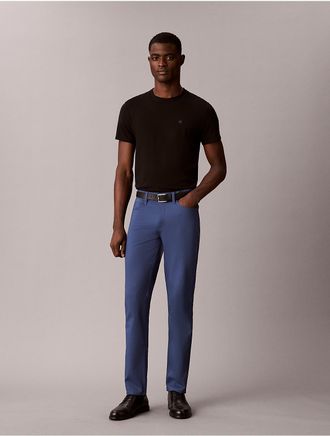 Calvin Klein Mens Slim Move 5-Pocket Pant - Blue - 29W x 30L