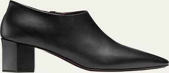 Bougeotte Leather Low Heeled Hexagon Booties