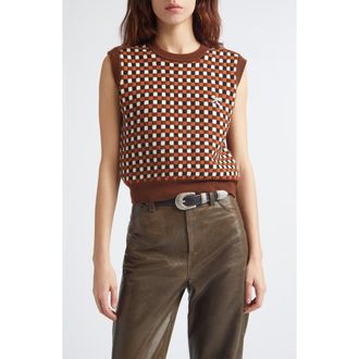 Golden Goose Journey Roby Sweater Vest in Brown/black/orange/white at Nordstrom, Size X-Small